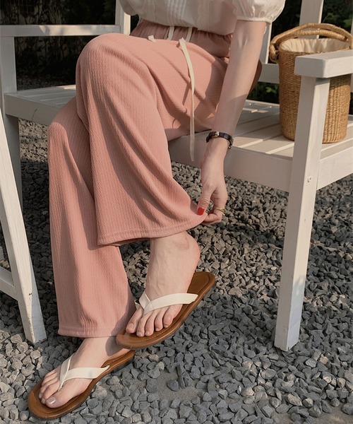 Chaco closet（チャコ クローゼット）の「イージーストレートワイドパンツ（その他パンツ・レディース・アイボリー/ブラック/ピンク/イエロー/ベージュ・FREE）」の15枚目の写真