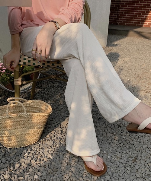 Chaco closet（チャコ クローゼット）の「イージーストレートワイドパンツ（その他パンツ・レディース・アイボリー/ブラック/ピンク/イエロー/ベージュ・FREE）」の9枚目の写真