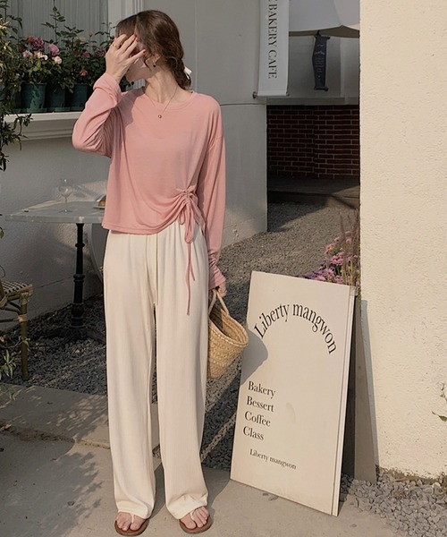 Chaco closet（チャコ クローゼット）の「イージーストレートワイドパンツ（その他パンツ・レディース・アイボリー/ブラック/ピンク/イエロー/ベージュ・FREE）」の16枚目の写真