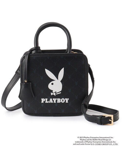 PLAYBOY（プレイボーイ）の「【PLAY BOY】モノグラムスクエアショルダーバッグ（ショルダーバッグ・キッズ・ブラック/ブラウン系・00）」の2枚目の写真