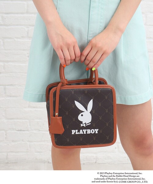 PLAYBOY（プレイボーイ）の「【PLAY BOY】モノグラムスクエアショルダーバッグ（ショルダーバッグ・キッズ・ブラック/ブラウン系・00）」の5枚目の写真