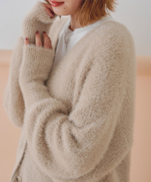 セール】シャギーニットカーディガン(カーディガン/ボレロ セール】シャギーニットカーディガン(カーディガン/ボレロ