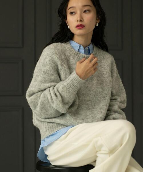 coen（コーエン）の「リングヤーンニットプルオーバー（ニット/セーター・レディース・ライトグレー/コバルトブルー/シャーベット・M/L）」の6枚目の写真