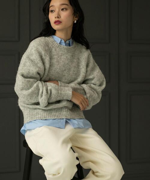 coen（コーエン）の「リングヤーンニットプルオーバー（ニット/セーター・レディース・ライトグレー/コバルトブルー/シャーベット・M/L）」の12枚目の写真