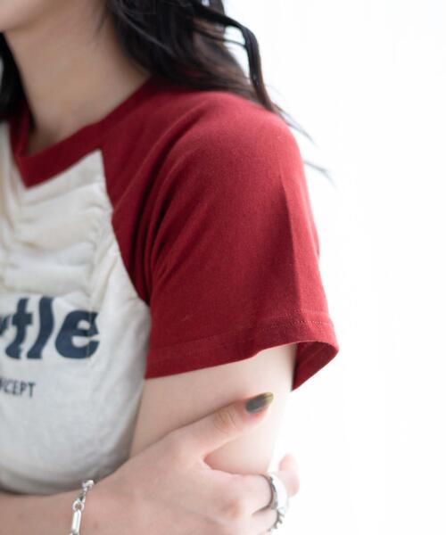 WEGO（ウィゴー）の「WEGO/シャーリングラグランT（Tシャツ/カットソー・レディース・ブラック/ワイン・FREE）」の7枚目の写真