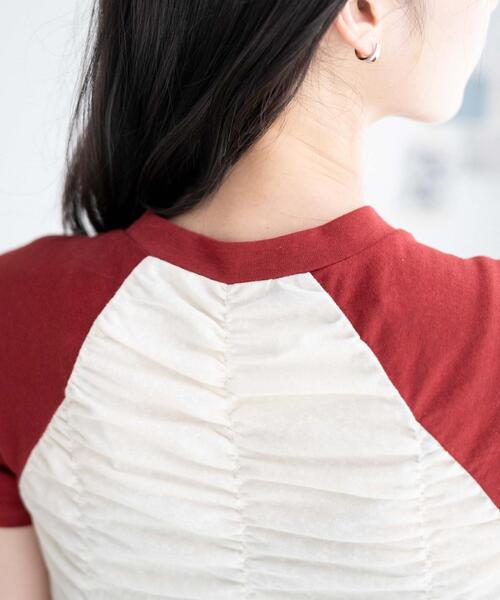 WEGO（ウィゴー）の「WEGO/シャーリングラグランT（Tシャツ/カットソー・レディース・ブラック/ワイン・FREE）」の8枚目の写真