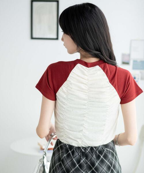 WEGO（ウィゴー）の「WEGO/シャーリングラグランT（Tシャツ/カットソー・レディース・ブラック/ワイン・FREE）」の15枚目の写真