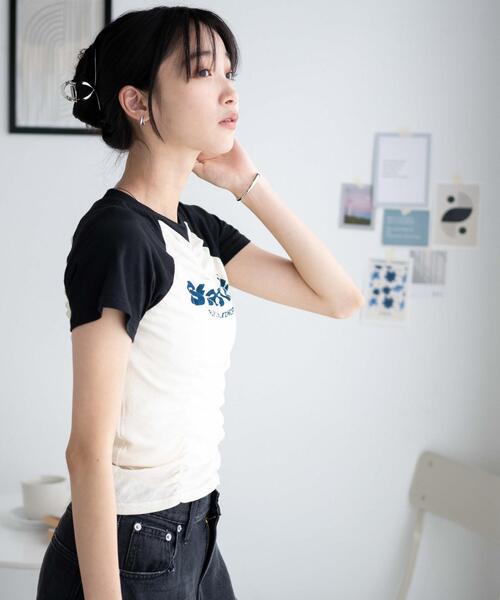 WEGO（ウィゴー）の「WEGO/シャーリングラグランT（Tシャツ/カットソー・レディース・ブラック/ワイン・FREE）」の12枚目の写真