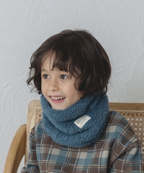 pairmanon（ペアマノン）の「ボア ネックウォーマー（ネックウォーマー/スヌード・キッズ・ブルー/ブラウン/ピンク/アイボリー/ベージュ/ブラック・FREE）」の5枚目の写真