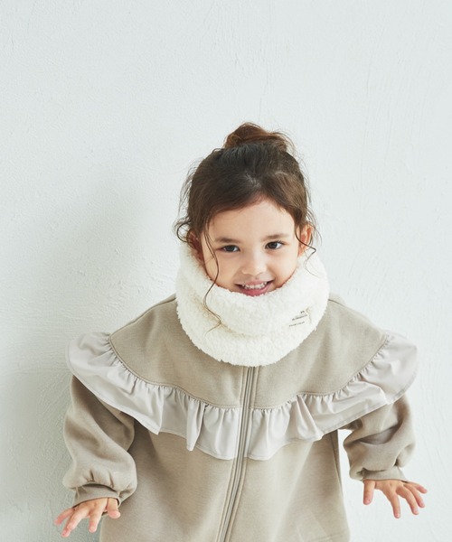 pairmanon（ペアマノン）の「ボア ネックウォーマー（ネックウォーマー/スヌード・キッズ・ブルー/ブラウン/ピンク/アイボリー/ベージュ/ブラック・FREE）」の9枚目の写真