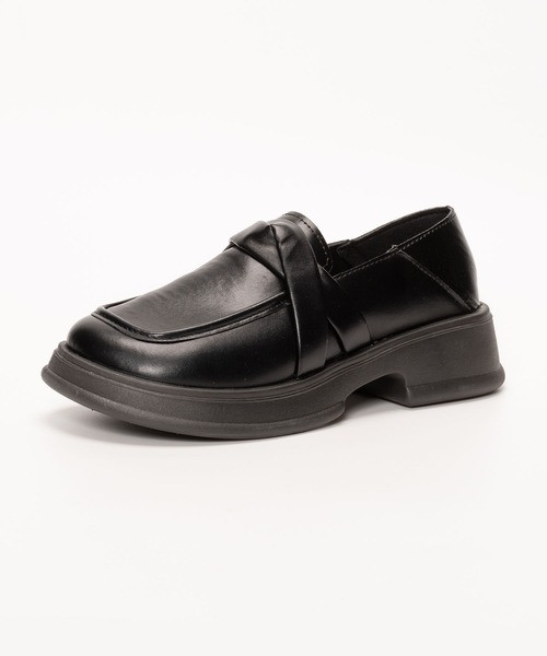 SVEC(シュベック)の「ライトチャンキーソール ツイストデザイン ローファー(ローファー・レディース・ブラック系その他/グリーン/ブラック・35/39/38/37/36/40)」の6枚目の写真