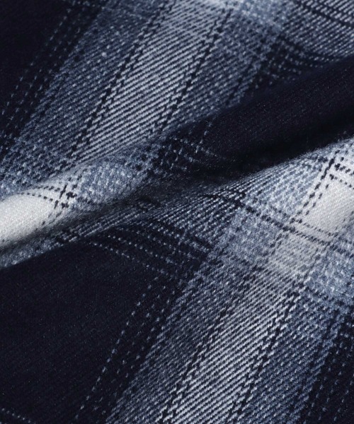 ANPAS（アンパス）の「Smooth Stretch Oversized Ombre Check Shirt/別注 スムース ストレッチ オーバーサイズ オンブレチェックシャツ（シャツ/ブラウス・メンズ・ブラック/ホワイト/ブラウン/ネイビー/ブルー・M/L）」の15枚目の写真