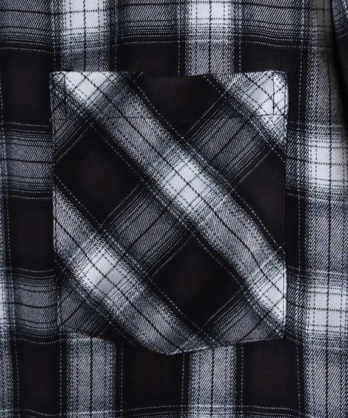 ANPAS（アンパス）の「Smooth Stretch Oversized Ombre Check Shirt/別注 スムース ストレッチ オーバーサイズ オンブレチェックシャツ（シャツ/ブラウス・メンズ・ブラック/ホワイト/ブラウン/ネイビー/ブルー・M/L）」の10枚目の写真