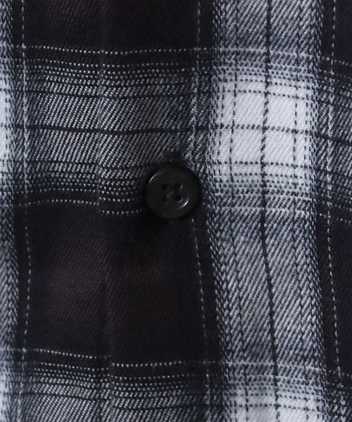 ANPAS（アンパス）の「Smooth Stretch Oversized Ombre Check Shirt/別注 スムース ストレッチ オーバーサイズ オンブレチェックシャツ（シャツ/ブラウス・メンズ・ブラック/ホワイト/ブラウン/ネイビー/ブルー・M/L）」の11枚目の写真