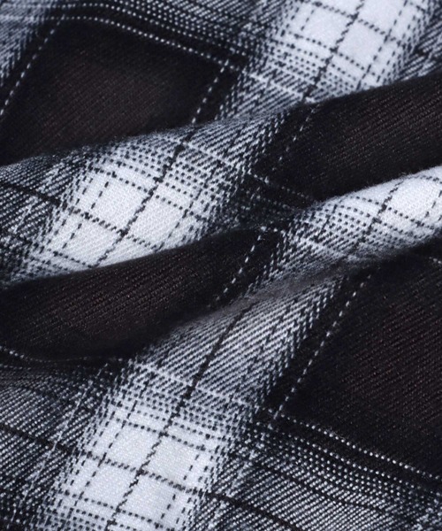 ANPAS（アンパス）の「Smooth Stretch Oversized Ombre Check Shirt/別注 スムース ストレッチ オーバーサイズ オンブレチェックシャツ（シャツ/ブラウス・メンズ・ブラック/ホワイト/ブラウン/ネイビー/ブルー・M/L）」の14枚目の写真