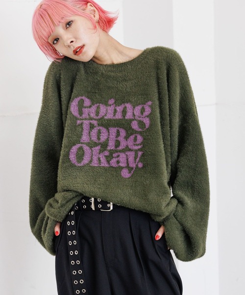 PBLIM（ページボーイリム）の「PBLIM/GTOシャギーニット（ニット/セーター・レディース・カーキ/グレー/ネイビー・FREE）」の18枚目の写真