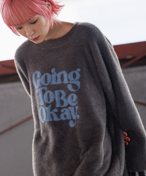 PBLIM（ページボーイリム）の「PBLIM/GTOシャギーニット（ニット/セーター・レディース・カーキ/グレー/ネイビー・FREE）」の4枚目の写真