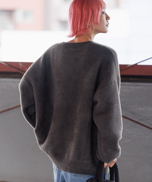 PBLIM（ページボーイリム）の「PBLIM/GTOシャギーニット（ニット/セーター・レディース・カーキ/グレー/ネイビー・FREE）」の6枚目の写真