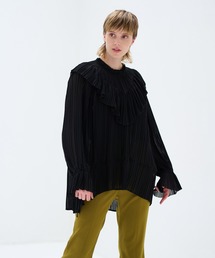LANVIN en Bleu | プリーツシフォンブラウス(シャツ/ブラウス)