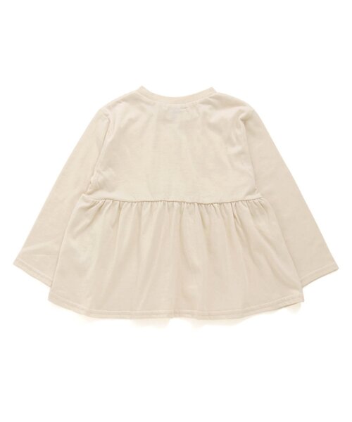 apres les cours（アプレレクール）の「ロゴ・ハート・花柄ペプラムチュニック（Tシャツ/カットソー・キッズ・ネイビー/アイボリー/ピンク/チャコール/ブルー/ベージュ/グリーン・100/110/120/90/140/80/130）」の12枚目の写真