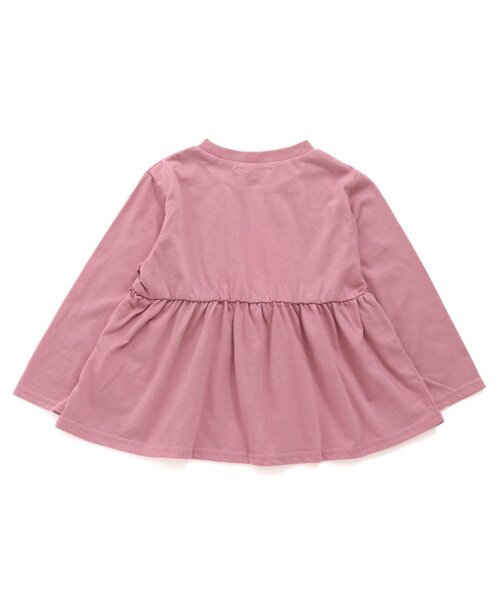 apres les cours（アプレレクール）の「ロゴ・ハート・花柄ペプラムチュニック（Tシャツ/カットソー・キッズ・ネイビー/アイボリー/ピンク/チャコール/ブルー/ベージュ/グリーン・100/110/120/90/140/80/130）」の14枚目の写真