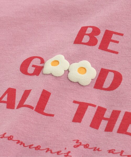 apres les cours（アプレレクール）の「ロゴ・ハート・花柄ペプラムチュニック（Tシャツ/カットソー・キッズ・ネイビー/アイボリー/ピンク/チャコール/ブルー/ベージュ/グリーン・100/110/120/90/140/80/130）」の17枚目の写真