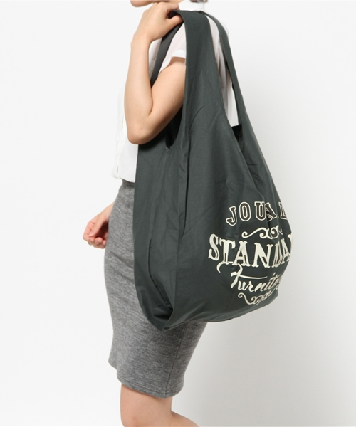 journal standard Furniture （ジャーナルスタンダードファニチャー）の「MARCHE BAG グレー（エコバッグ/サブバッグ・レディース・ブラック・FREE）」の7枚目の写真