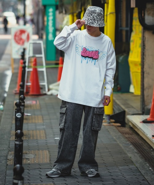 SIDEWAY STANCE(サイドウェイスタンス)の「【SIDEWAY STANCE】ケミカルウォッシュ デニム ワイドカーゴパンツ(カーゴパンツ・メンズ・ネイビー/ブラック・LARGE/MEDIUM/SMALL)」の19枚目の写真