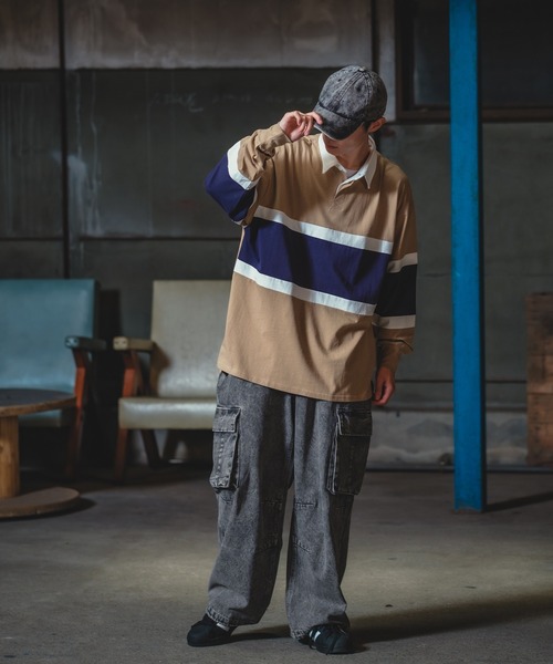 SIDEWAY STANCE(サイドウェイスタンス)の「【SIDEWAY STANCE】ケミカルウォッシュ デニム ワイドカーゴパンツ(カーゴパンツ・メンズ・ネイビー/ブラック・LARGE/MEDIUM/SMALL)」の22枚目の写真