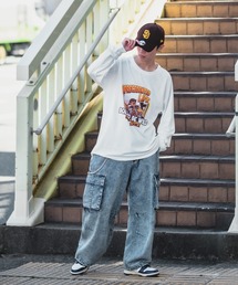 improves（インプローブス）の「【SIDEWAY STANCE】ケミカルウォッシュ デニム ワイドカーゴパンツ（デニムパンツ）」