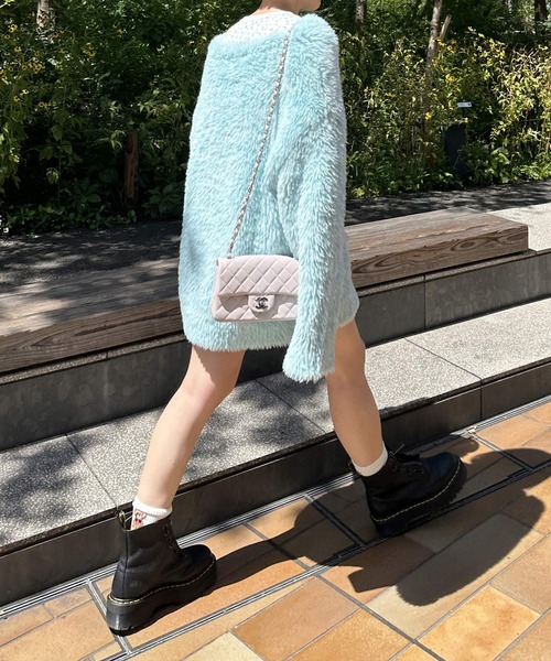 Alley by w closet（アリーバイダブルクローゼット）の「【Alley】MIXカラーフェザーヤーンカーディガン（カーディガン/ボレロ・レディース・イエロー/ピンク系/サックスブルー/オフホワイト・FREE）」の21枚目の写真