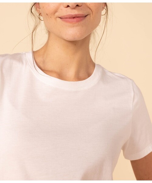 PETIT BATEAU（プチバトー）の「ライトジャージー半袖Ｔシャツ（Tシャツ/カットソー・レディース・ベージュ/ネイビー/ホワイト/ブラック・MEDIUM/XX-SMALL/LARGE/X-SMALL/SMALL）」の7枚目の写真