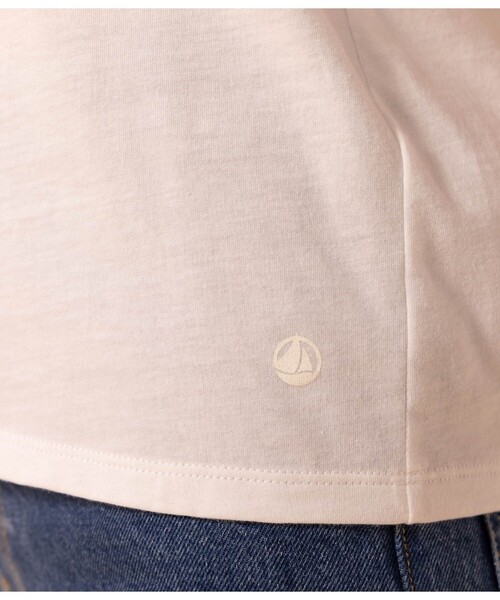 PETIT BATEAU（プチバトー）の「ライトジャージー半袖Ｔシャツ（Tシャツ/カットソー・レディース・ベージュ/ネイビー/ホワイト/ブラック・MEDIUM/XX-SMALL/LARGE/X-SMALL/SMALL）」の9枚目の写真
