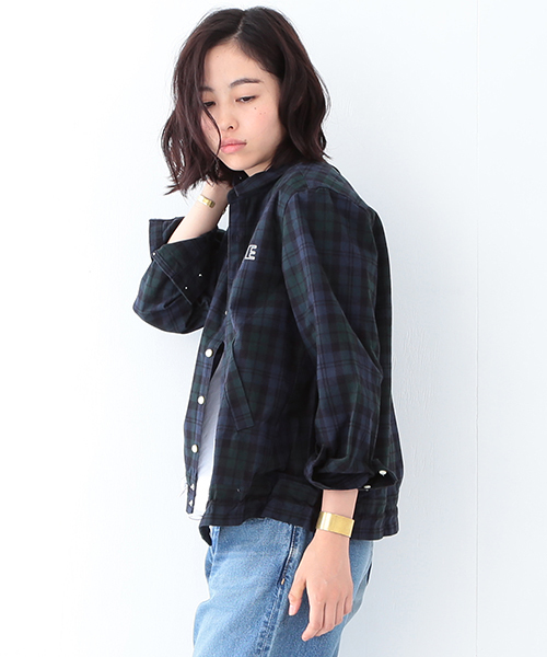 BEAMS BOY（ビームスボーイ）の「BEAMS BOY / タータンチェック プリント ドローコード ブルゾン（ブルゾン・レディース・ワイン/ネイビー・ONE SIZE）」の14枚目の写真