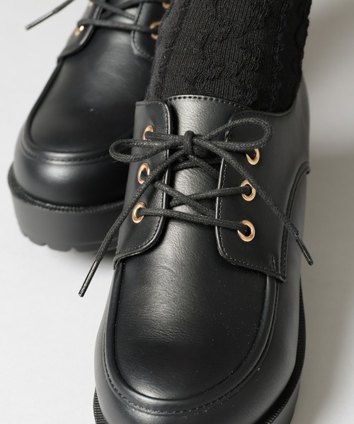 Honeys（ハニーズ）の「厚底ヒールマニッシュシューズ（ドレスシューズ・レディース・ブラック/ブラック系その他/ベージュ/ダークブラウン・S/M/L/LL）」の9枚目の写真