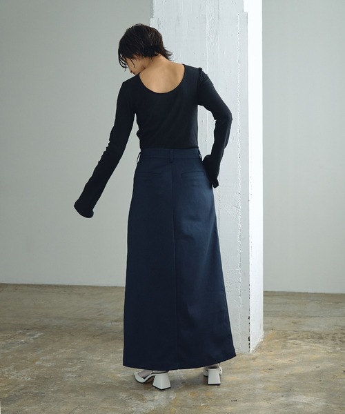 Abor(アボア)の「【Abor】フレアスリーブバックオープンリブトップス(Tシャツ/カットソー・レディース・ヘザーグレー/ブラック/アイボリー/モカ・38(M)/36(S))」の12枚目の写真
