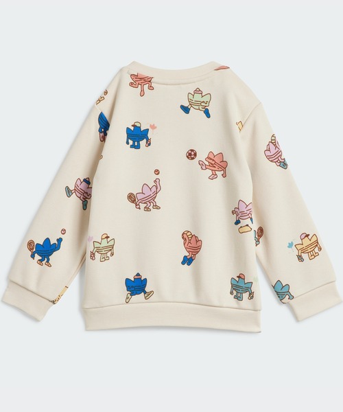 adidas（アディダス）の「グラフィック クルーネックスウェットシャツ セット キッズ / アディダスオリジナルス adidas Originals（スウェット・キッズ・ホワイト・90/80/100/70/60）」の3枚目の写真