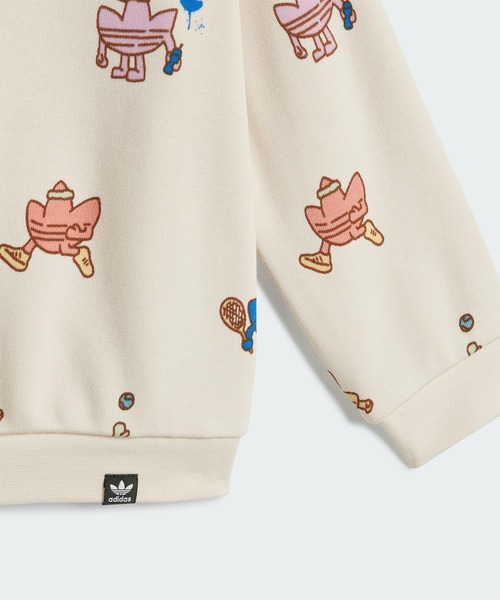 adidas（アディダス）の「グラフィック クルーネックスウェットシャツ セット キッズ / アディダスオリジナルス adidas Originals（スウェット・キッズ・ホワイト・90/80/100/70/60）」の6枚目の写真