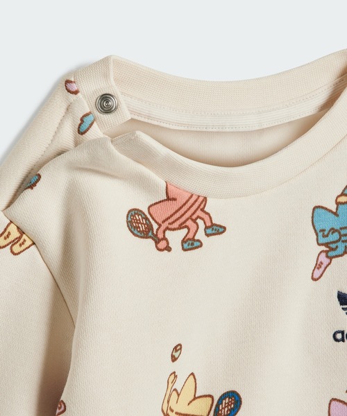 adidas（アディダス）の「グラフィック クルーネックスウェットシャツ セット キッズ / アディダスオリジナルス adidas Originals（スウェット・キッズ・ホワイト・90/80/100/70/60）」の7枚目の写真