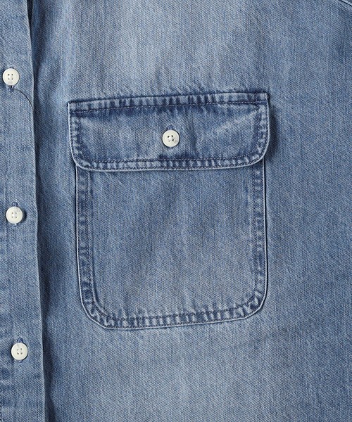 BACK NUMBER(バックナンバー)の「【BACK NUMBER】フラップポケットデニムシャツ(シャツ/ブラウス・レディース・ダークインディゴブルー・M)」の8枚目の写真