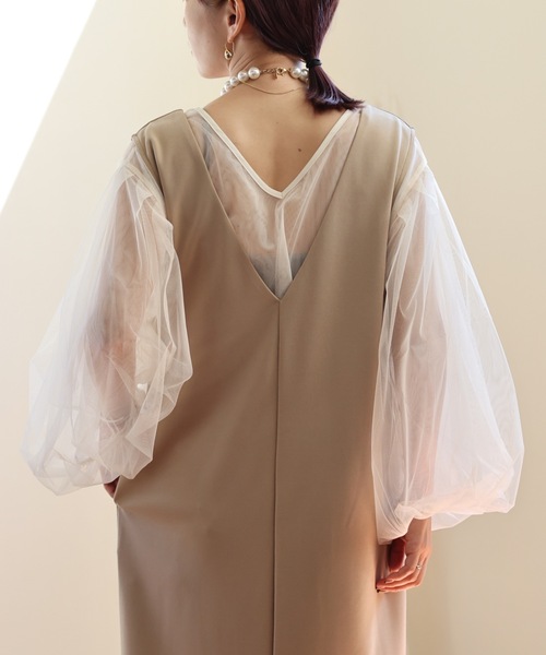 ULEULA（ウルア）の「ボリュームスリーブブラウス/シアーチュール（シャツ/ブラウス・レディース・ブラック/アイボリー/グレイッシュベージュ・FREE）」の8枚目の写真