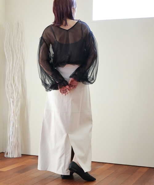 ULEULA（ウルア）の「ボリュームスリーブブラウス/シアーチュール（シャツ/ブラウス・レディース・ブラック/アイボリー/グレイッシュベージュ・FREE）」の18枚目の写真