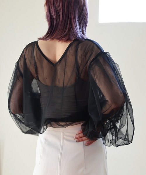 ULEULA（ウルア）の「ボリュームスリーブブラウス/シアーチュール（シャツ/ブラウス・レディース・ブラック/アイボリー/グレイッシュベージュ・FREE）」の15枚目の写真