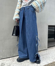 CIAOPANIC | サイドリボンタックワイドパンツ(デニムパンツ)
