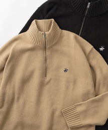 BEVERLY HILLS POLO CLUB（ビバリーヒルズポロクラブ）の「【BEVERLY HILLS POLO CLUB/ビバリーヒルズポロクラブ】ブランドワンポイントロゴ刺繍  デザイン ハーフジップ ニット/オーバーサイズ（ニット/セーター・メンズ）」