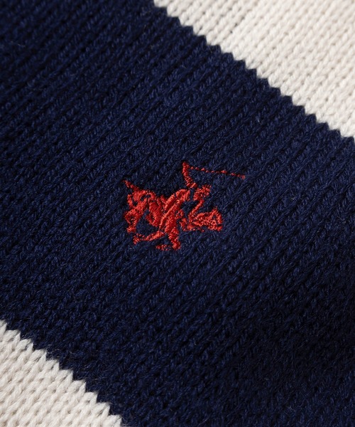 BEVERLY HILLS POLO CLUB（ビバリーヒルズポロクラブ）の「【BEVERLY HILLS POLO CLUB/ビバリーヒルズポロクラブ】ブランドワンポイントロゴ刺繍  デザイン ハーフジップ ニット/オーバーサイズ（ニット/セーター・レディース・ブラック×ホワイト/グレー/ブラック/アイボリー/ネイビー/ベージュ/ホワイト×ネイビー・M/L/XL）」の12枚目の写真