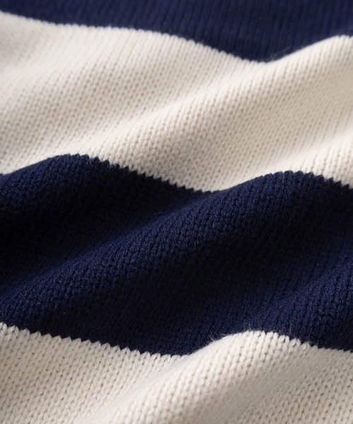 BEVERLY HILLS POLO CLUB（ビバリーヒルズポロクラブ）の「【BEVERLY HILLS POLO CLUB/ビバリーヒルズポロクラブ】ブランドワンポイントロゴ刺繍  デザイン ハーフジップ ニット/オーバーサイズ（ニット/セーター・レディース・ブラック×ホワイト/グレー/ブラック/アイボリー/ネイビー/ベージュ/ホワイト×ネイビー・M/L/XL）」の15枚目の写真