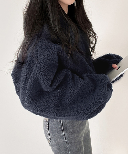 Girly Doll（ガーリードール）の「ボアフリースブルゾン（ブルゾン・レディース・ベージュ/ネイビー/グレー/ブラック/モカ・L/M）」の13枚目の写真