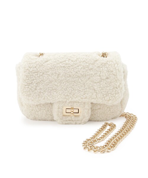 couture brooch(クチュールブローチ)の「◆ミニチェーンバッグ(ショルダーバッグ・レディース・オフホワイト/ブラック系1・00)」の4枚目の写真