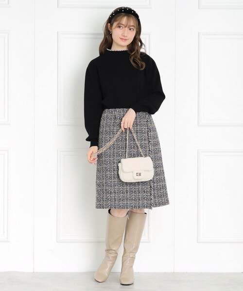 couture brooch(クチュールブローチ)の「◆ミニチェーンバッグ(ショルダーバッグ・レディース・オフホワイト/ブラック系1・00)」の13枚目の写真